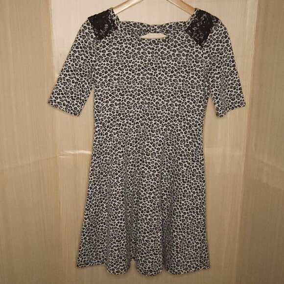Xhilaration Other - Xhilaration Girls Black White Cheetah Animal Print Fit Flare Dress 14-16